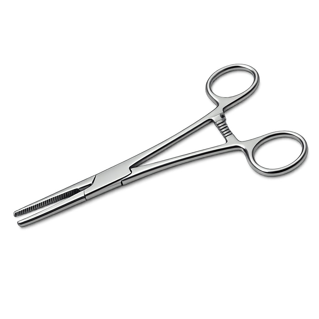 polished stainless steel hemostatic forceps